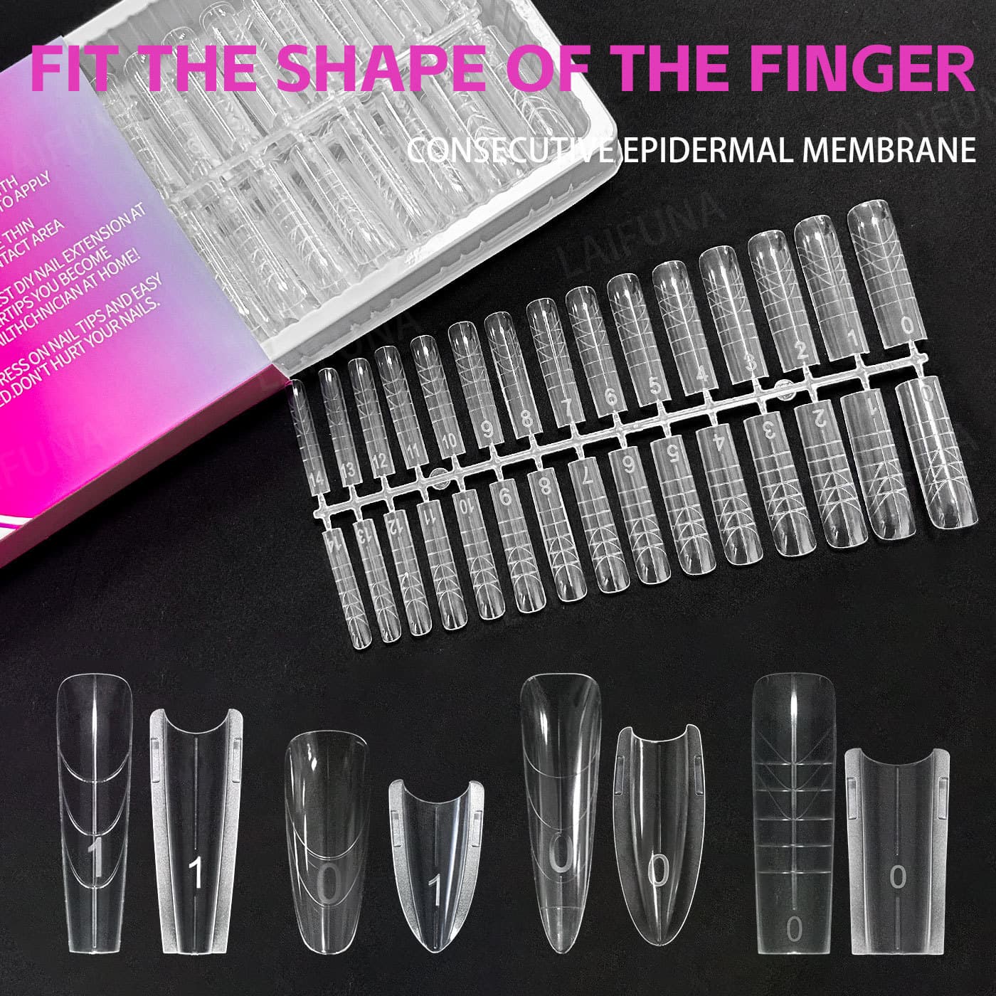 Factory Wholesale Quick Extension Sandwich Nail Form Clip-On Nail Form No Paper Holder Crystal UV Gel Build-Free Mold