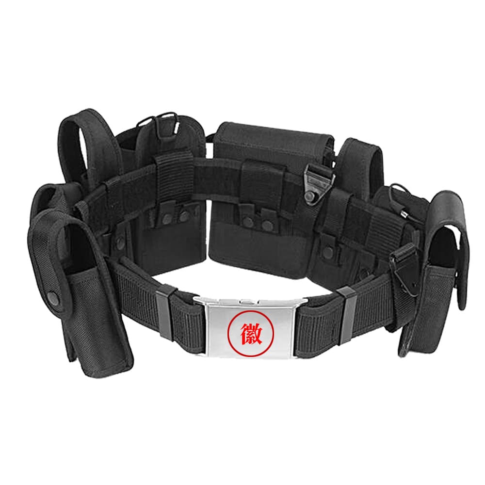 Factory Direct Nylon Multi-Function 8-Piece Set Black Oxford Cloth Armed Patrol Duty Training Security Belt
