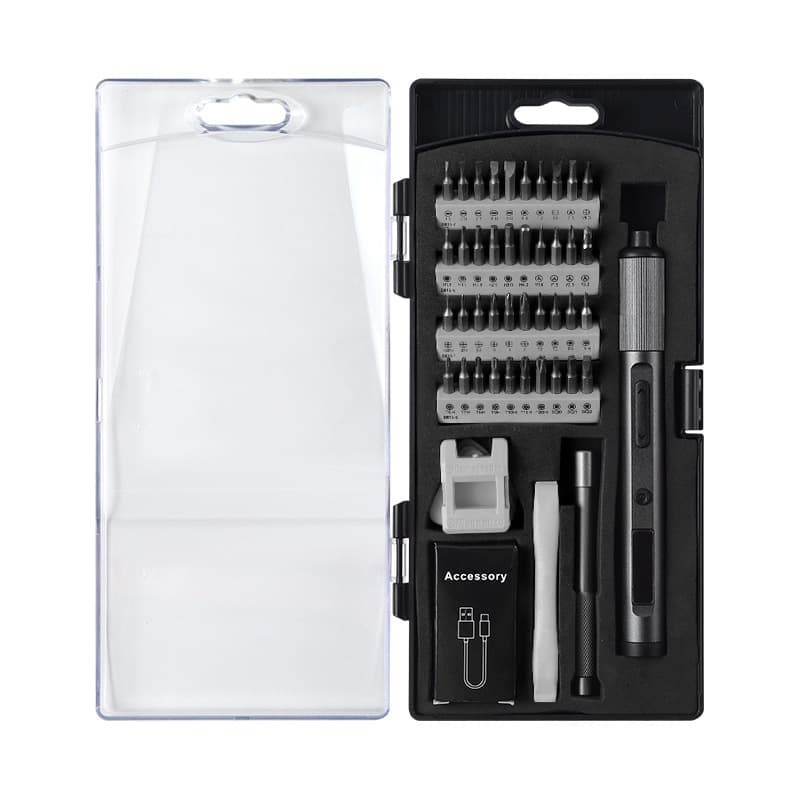 Cross-border portable lithium battery with long battery life rechargeable torque adjustable bit precision electric screwdriver set
