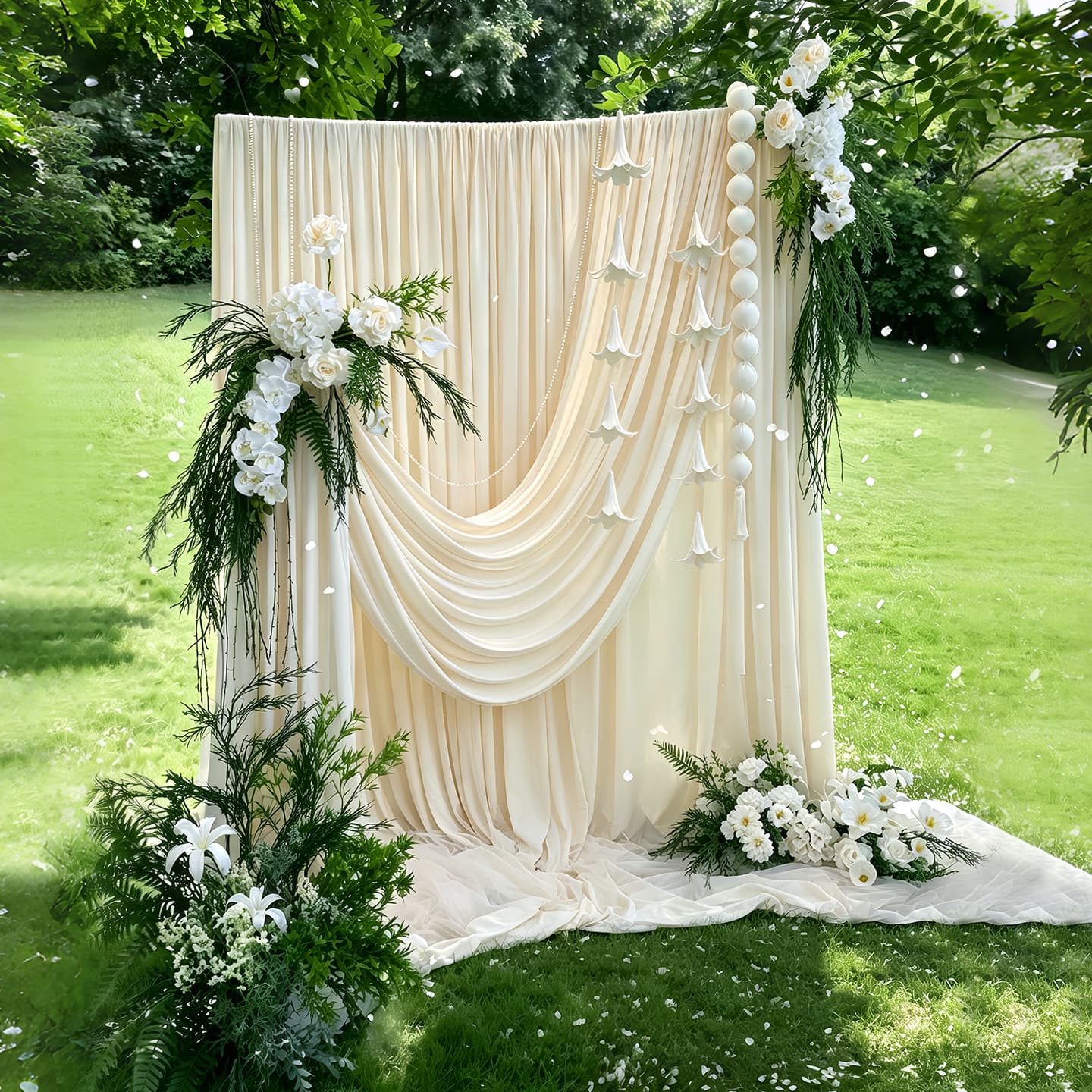 Wedding Outdoor Ceremony Backdrop Drapery Decoration Light Luxury High-End Wedding Reception Setup Supplies