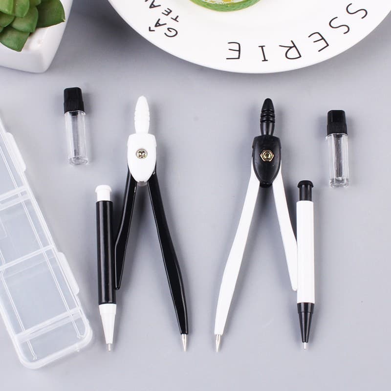 Metal compass set with lead core for geometric drawing, primary and secondary school students, compass for exams, drawing, math stationery wholesale.
