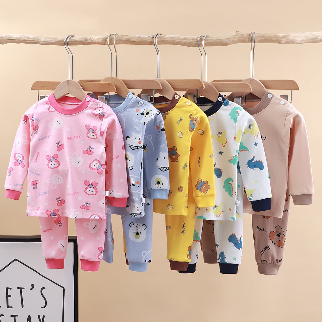Children's Underwear Set Pure Cotton Pajamas Girls Baby Autumn Clothes Autumn Pants Pure Cotton Boys Home Clothing Children's Clothing Wholesale