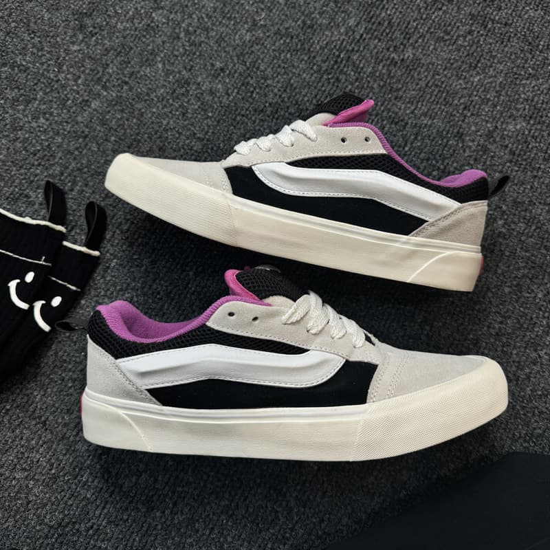 [Factory Store] Premium Unisex Thick Tongue Bread Shoes Skate Shoes White Black Mesh Fabric Panel Bread Shoes for Men