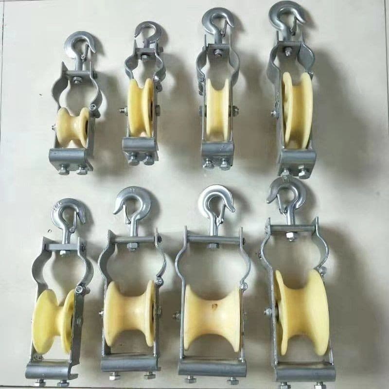 Pay-off pulley seat hanging dual-purpose ground cable pulley cable wire pay-off pulley nylon pulley