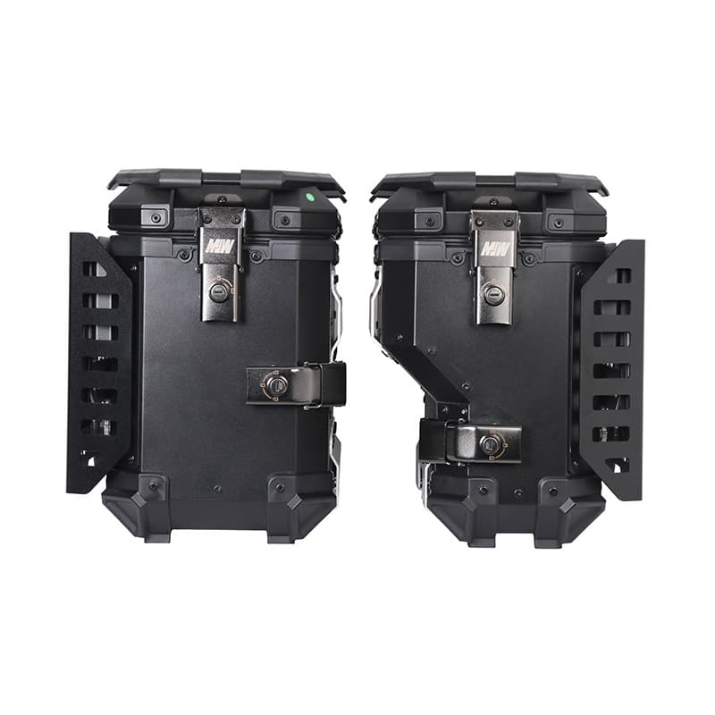 38L Right-Side Multi-Functional Armored Black Aluminum Alloy Three-Box Motorcycle Tail Box Side Box for Touring and Camping Trunk