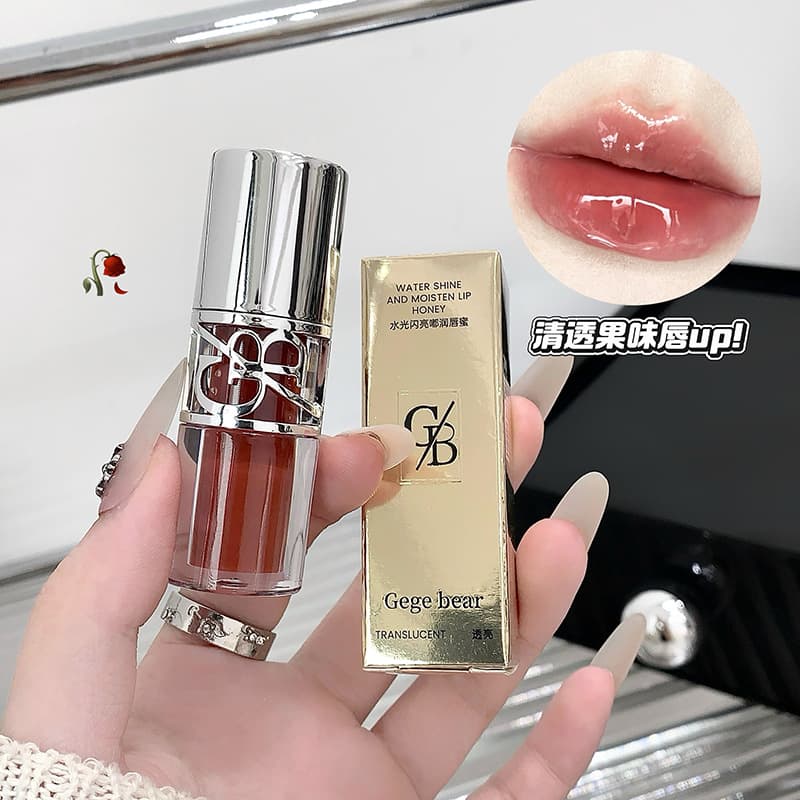 Gege Bear Water Shining Lip Gloss, Moisturizing Mirror Lip Lips, Not Easily Fading, Clear and Transparent Cross-border Beauty Makeup