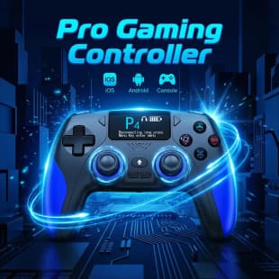 Game Controller with Screen for P4, Android, iOS, PC, Switch Wireless Controller with Visible Screen Multi-Functional Handle