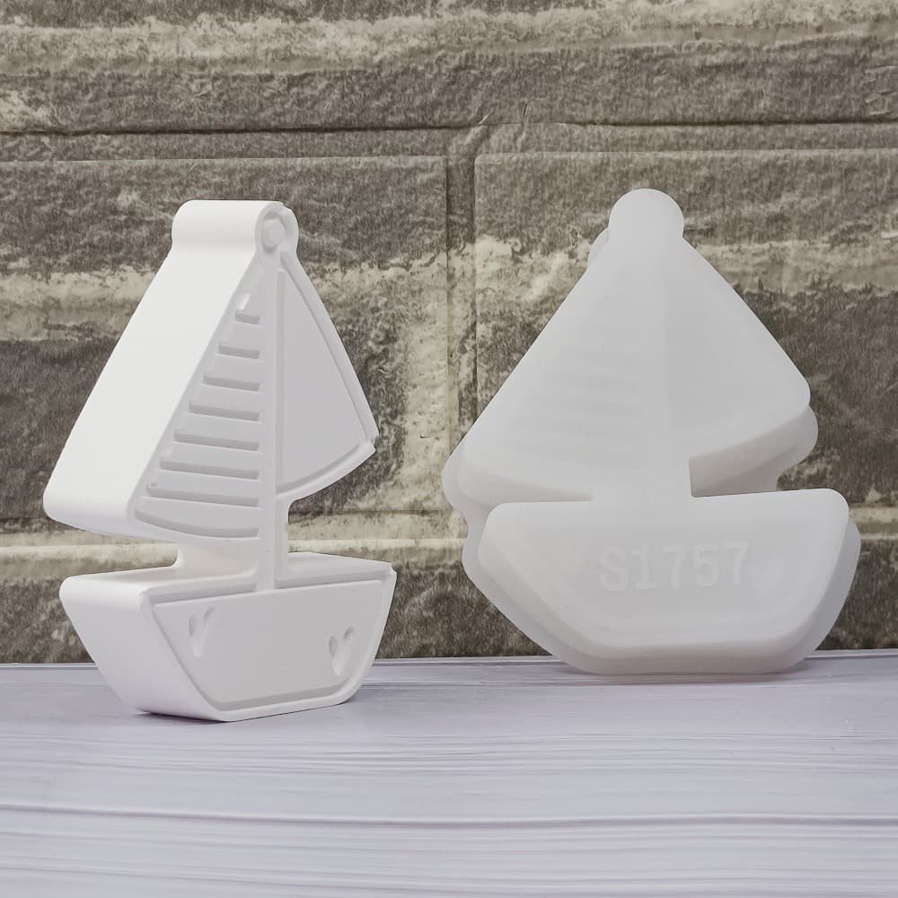 S1757 Sailboat Ornament Desktop Decoration Cement Plaster Mold DIY Silicone Mold