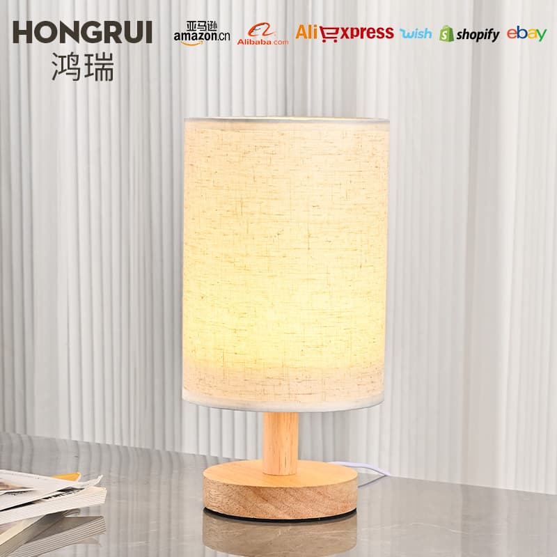 Fabric small table lamp Nordic bedside lamp rechargeable night light baby feeding study bedroom sleep light ambient light