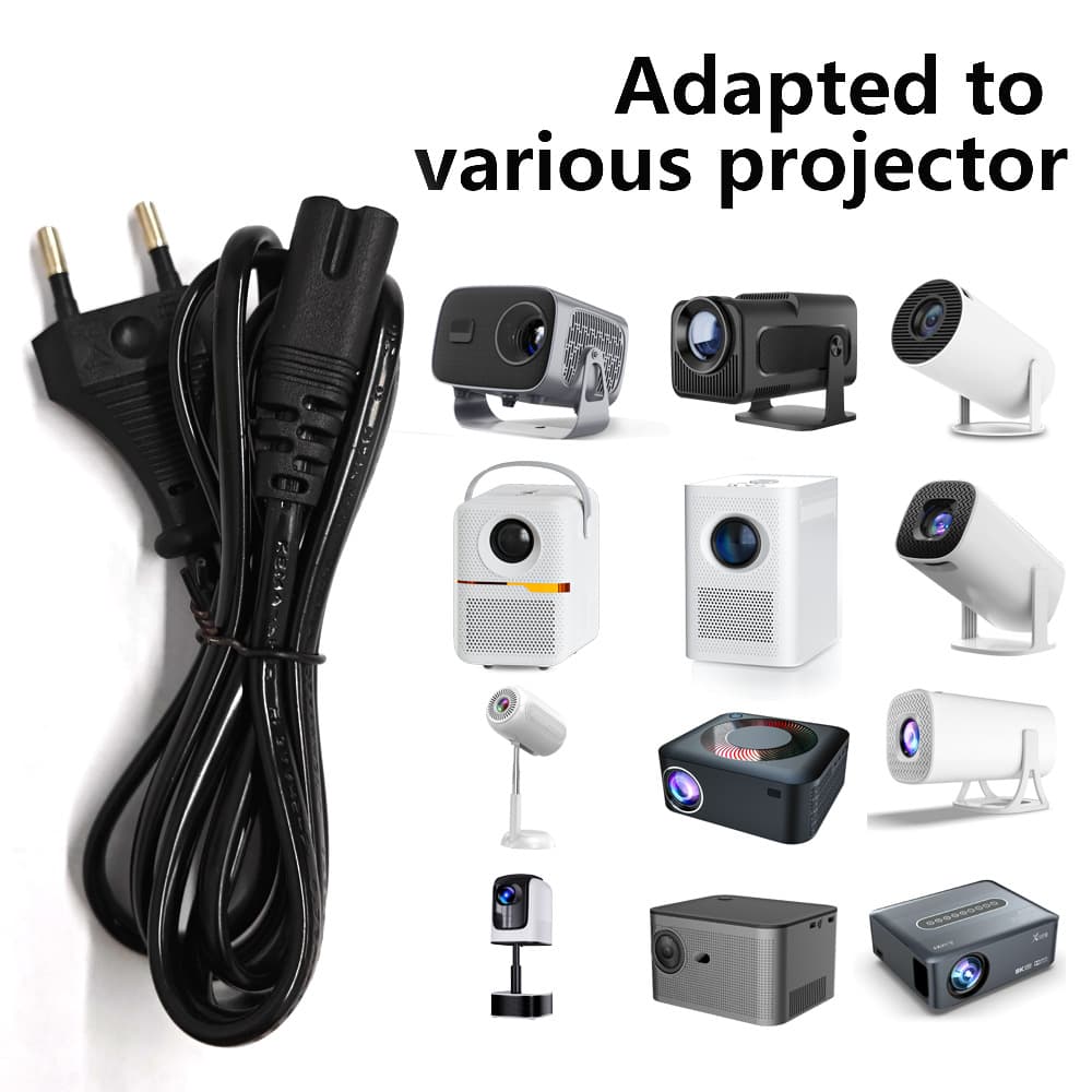 Cross-border Projector HY300Pro HY320 HY320MiNi Power Cord EU/US Plug