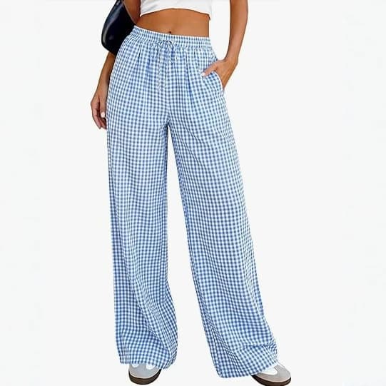Women's Pants Elastic Waist Lightweight Wide Leg Pants Women's Casual Casual Wide Leg Pants