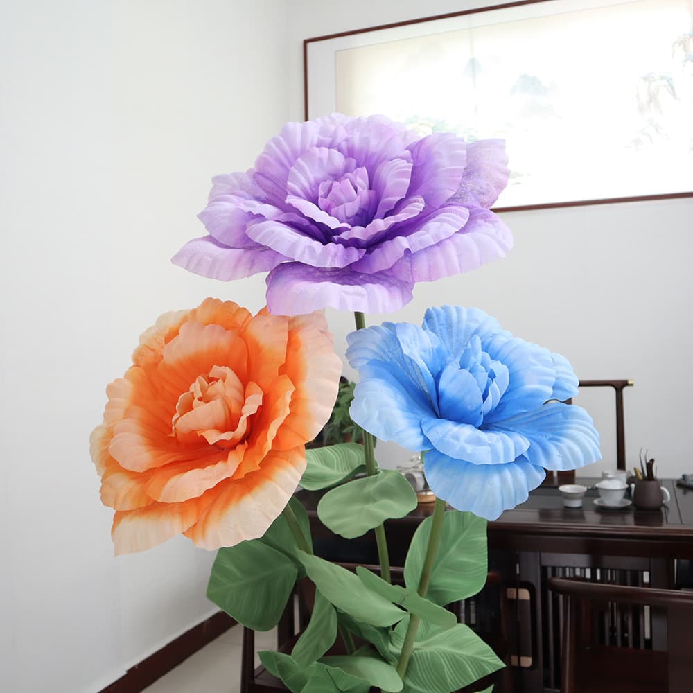 Wedding Decoration Simulation Non-Woven Fabric Rose Event Background Shopping Mall Window Display Photography Prop Large Simulation Flower