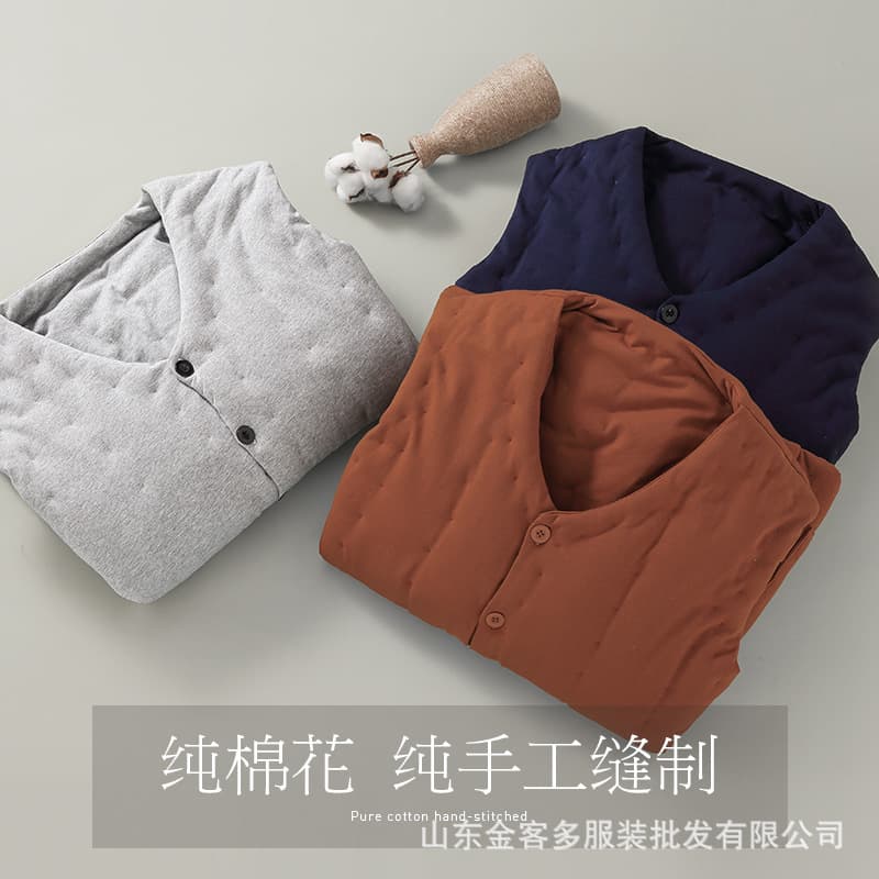 Winter Cotton Handmade Vest for Middle-Aged and Elderly Men, Thickened Warm Loose Dad's Vest, Cotton Sleeveless Jacket for Indoor and Outdoor Wear
