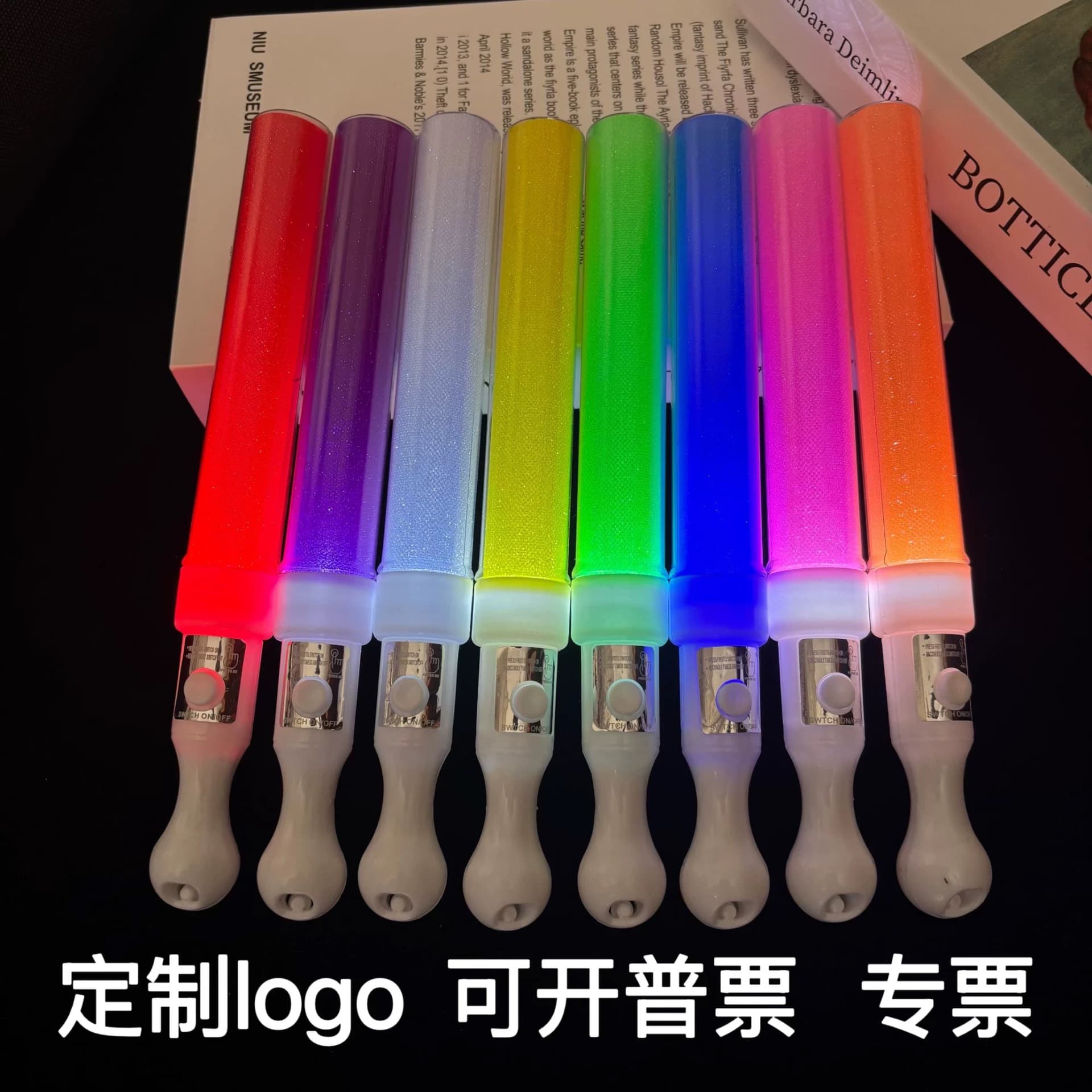 Concert glow sticks with logo, small gifts for bars, atmosphere flash sticks, cheer LED support for annual events