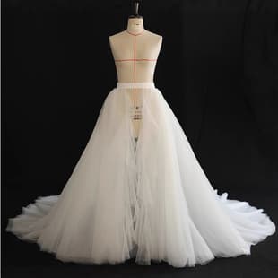 4-Layer Detachable Skirt Wedding Dress Mesh Large Train Skirt Stage Performance Studio Photo Runway Skirt