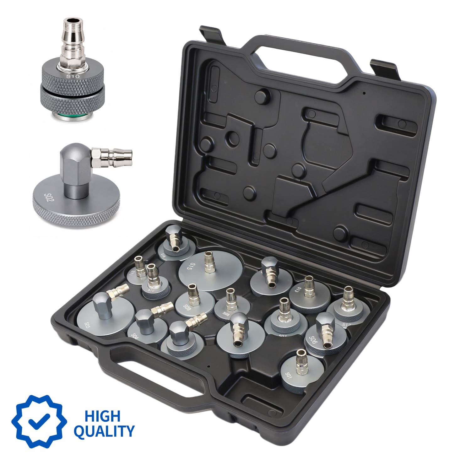 High Quality 16-Piece Brake Fluid Bleeder Adapter Set, Brake Fluid Exchanger Compatible Adapters, Brake Fluid Adapters