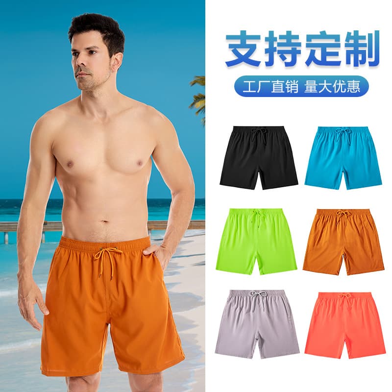 Summer Men's Beach Pants Wholesale Solid Color Seaside Surf Pants Casual Large Size Five-Quarter Pants Sports Shorts Beach Pants