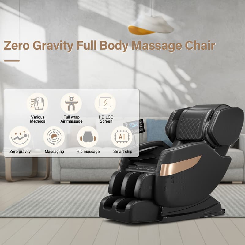 2026 New Cross-Border Drop Shipping Zero Gravity Full Body Massage Chair with Heating Function 6 Automatic