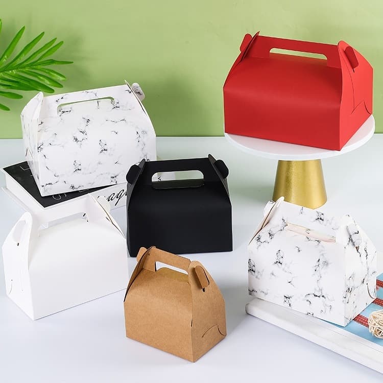 Portable mousse cake pastry box disposable baked bread food packaging box dessert snack box packaging box