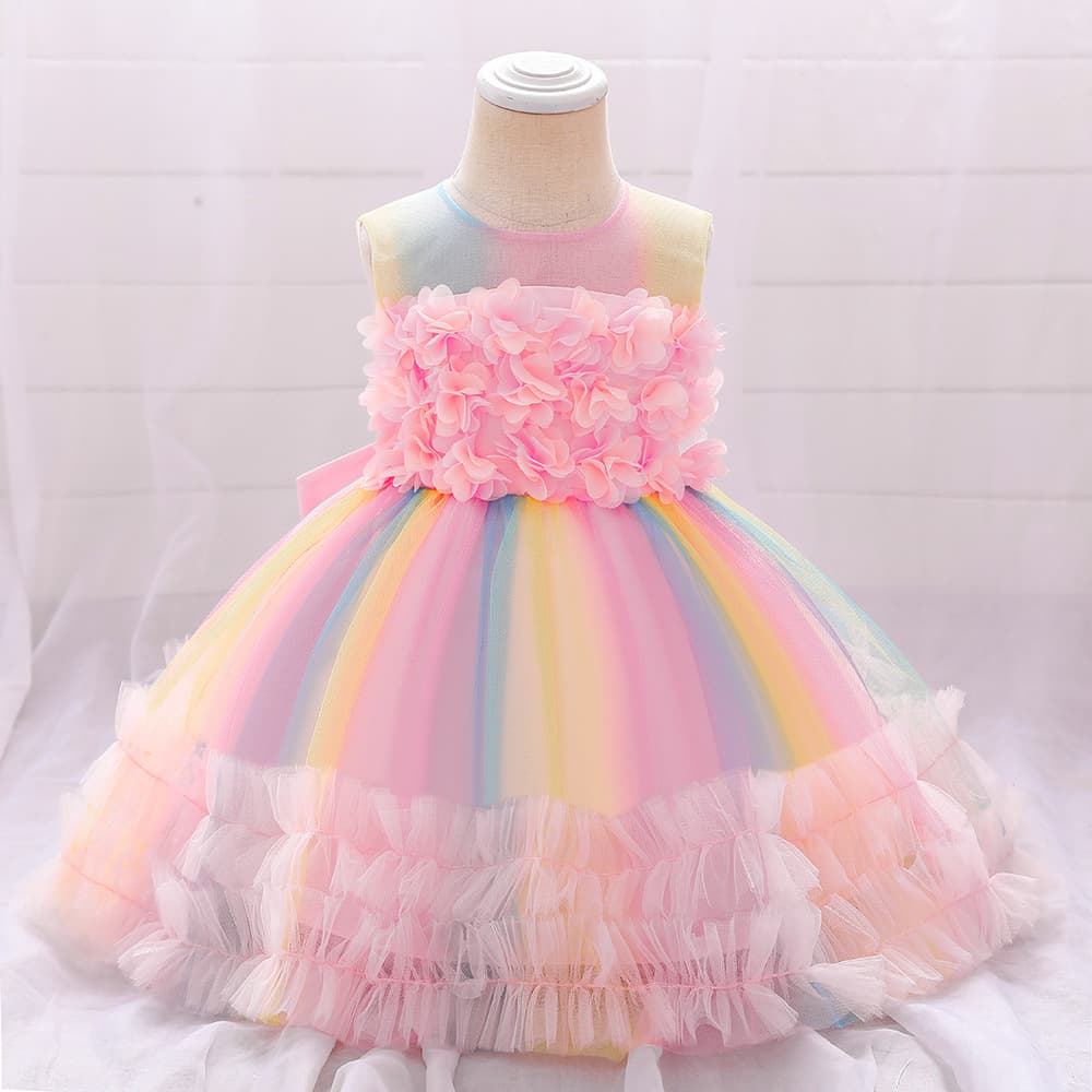 New European Style Baby Girl's One-Week-Old Gown Princess Dress for Girls Birthday Party Dresses Infant Girls' Wedding Dress