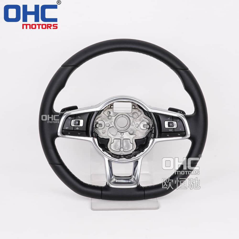 Full Leather Steering Wheel Retrofit for VW GTI MK7.5 Jetta Passat Golf Touareg Old to New Conversion
