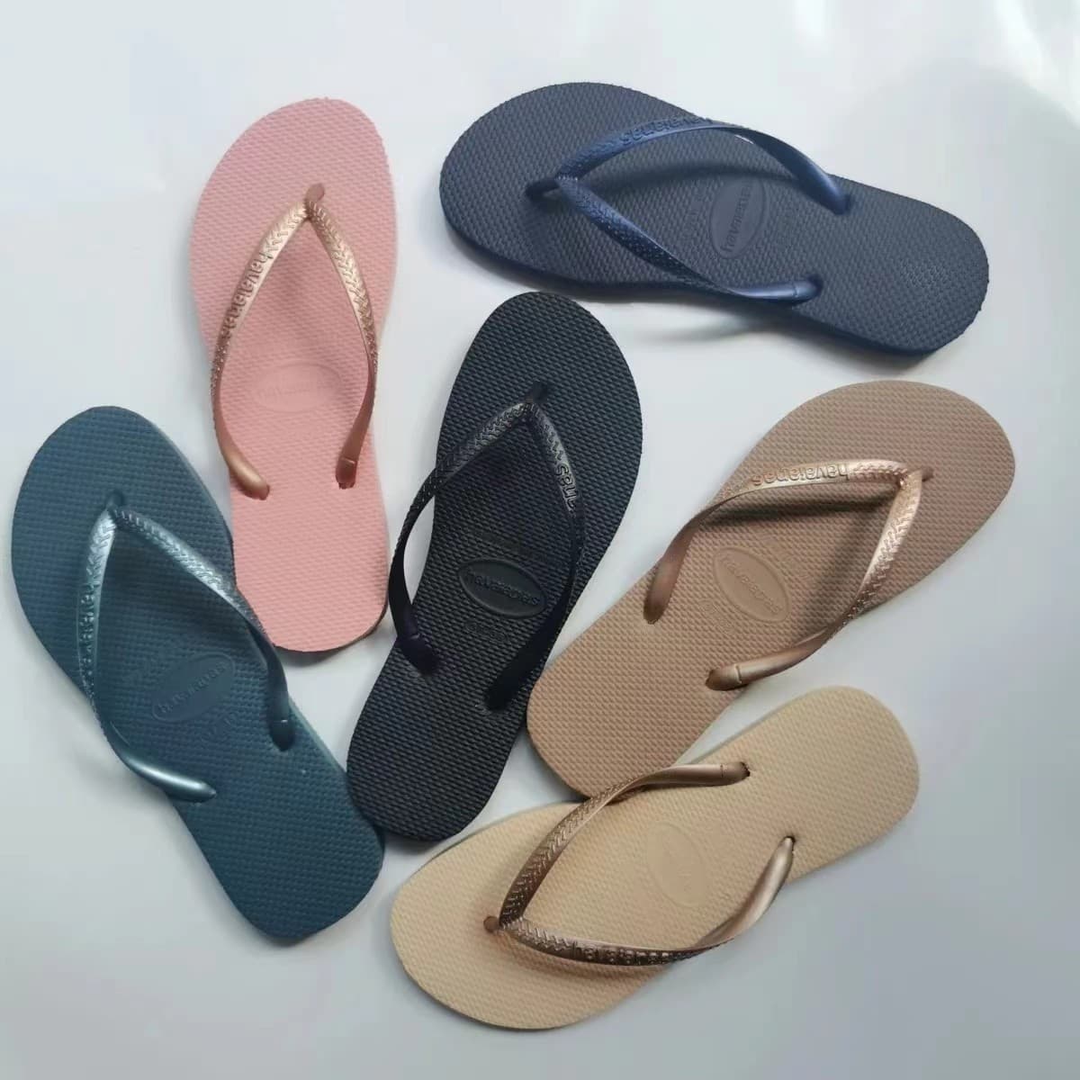 Summer Outdoor Women's Sandals Flip Flops Havana Beach Slippers Casual PVC Upgraded Rubber Bottom Fashionable Graffiti Design