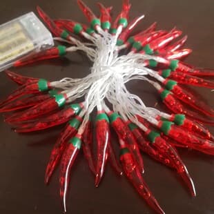 LED Red Chili Pepper Fairy Light String, Flashing Light, New Year Christmas Holiday Decoration, Atmosphere Light, Home Decoration