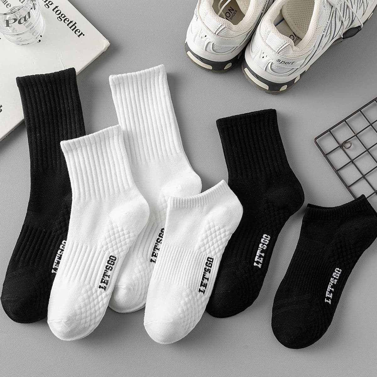Women's Mid-Calf Ins Fashion Socks, Men's Short Socks, Breathable Moisture-Wicking Sports Socks for Couples