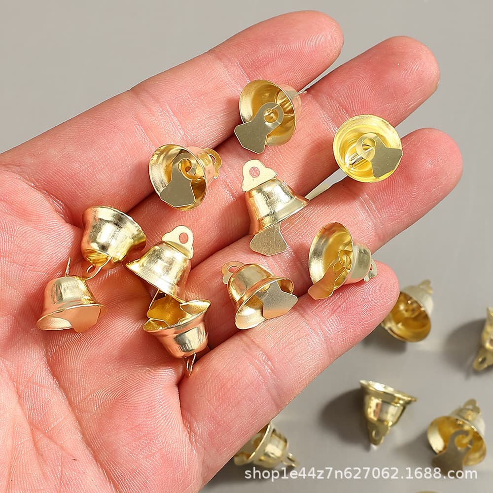 14MM Open Bell Trumpet Bell Gold Plated Ready Stock DIY Ornament Accessories Christmas Supplies
