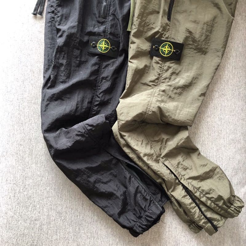 24ss nylon pants stone men classic nylon double layer versatile casual pants waterproof stone pants