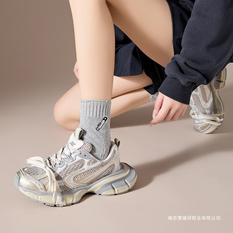 Paris 3XL Dad Sneakers Women 2025 Autumn Winter Fleece-Lined New Ins Fashion Shoes Thick Sole Unisex Casual Sports Shoes