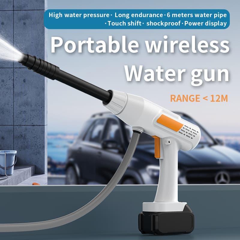 Portable Wireless High-Pressure Water Gun for Vehicle Cleaning, Washing, Watering, Pet Cleaning, Sprinkling, Pesticide and Fertilization 05 Manual Speed Regulation