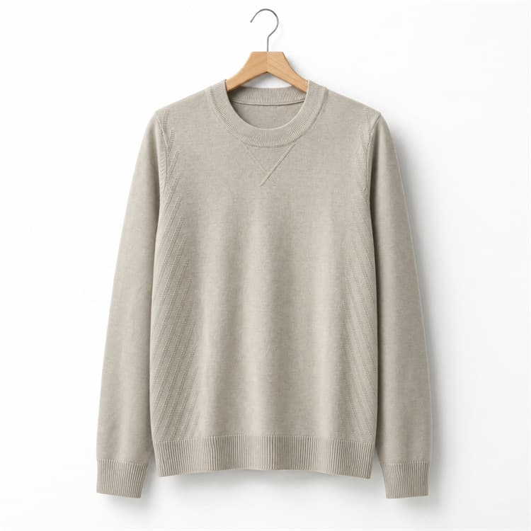 Versatile Solid Color Round Neck Men's Knit Sweater Autumn Winter Bestseller Slim Fit Sweater Coat Men's Outerwear Top
