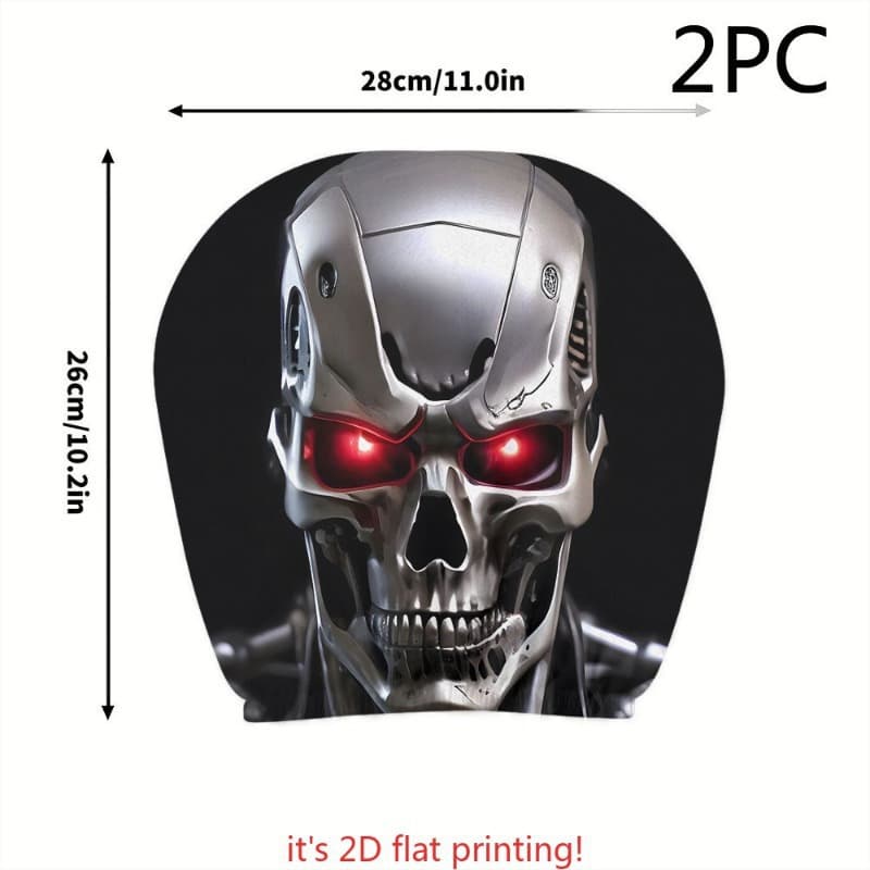 Car Headrest Cover Scary Funny Car Pillow Case Dustproof Seat Cover Breathable Car Pillow Neck Rest Cover