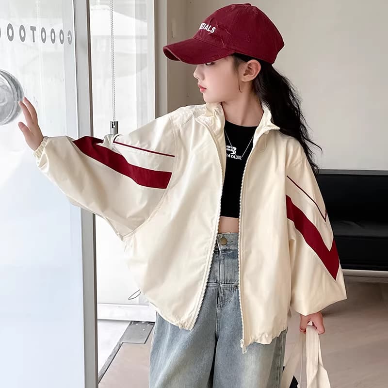 Girls' coat spring 2026 new style children's cardigan medium and large children's loose spring and autumn jacket girl's jacket