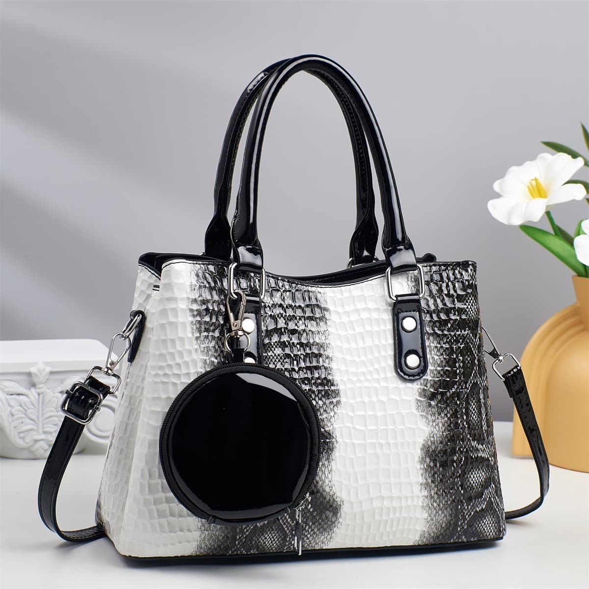 Wholesale Exporter High-End Crocodile Pattern Mother-Child Crossbody Bag Large Capacity Simple Trendy Vintage Bag