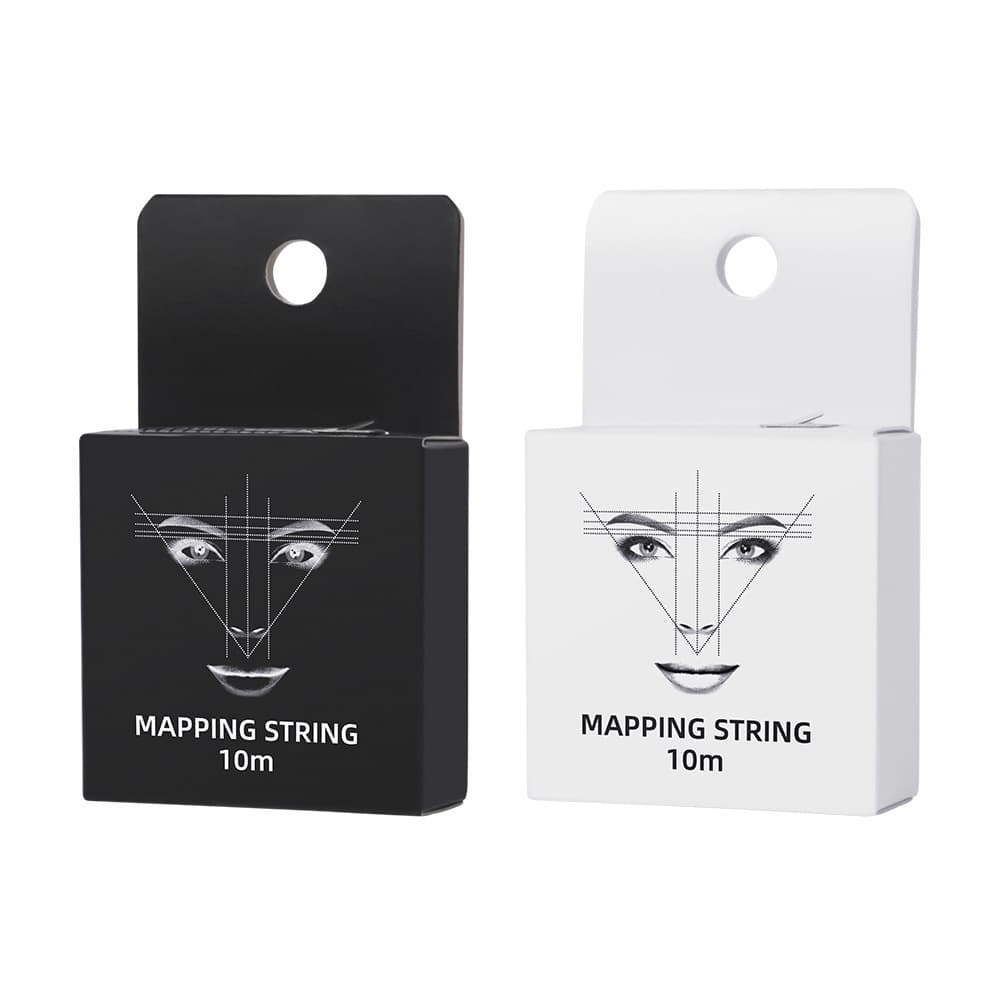 Eyebrow mapping tool with ink marker, level line, and positioning ruler for precise eyebrow design