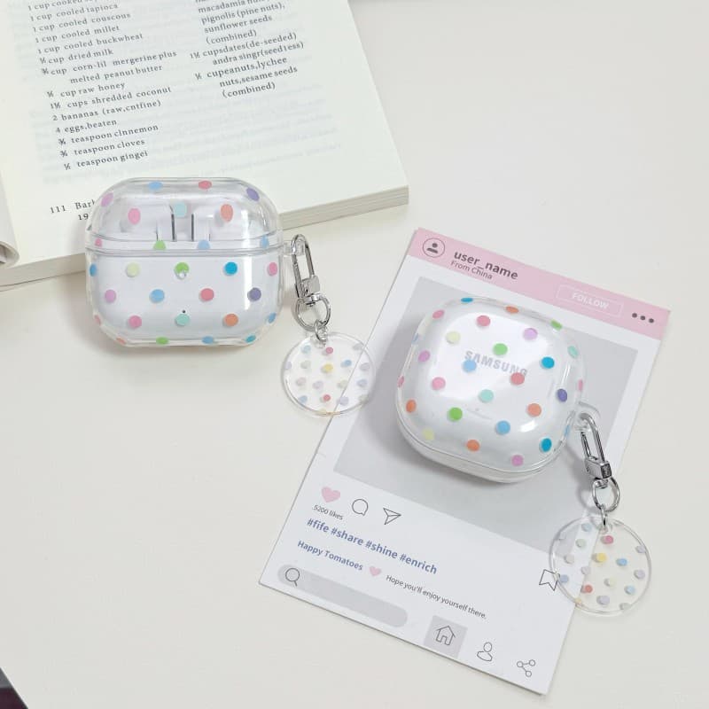 Rainbow Polka Dot Earphone Case for Samsung Buds2/3/4 Pro Protective Cover FE Bluetooth Core2025 Earphone Case