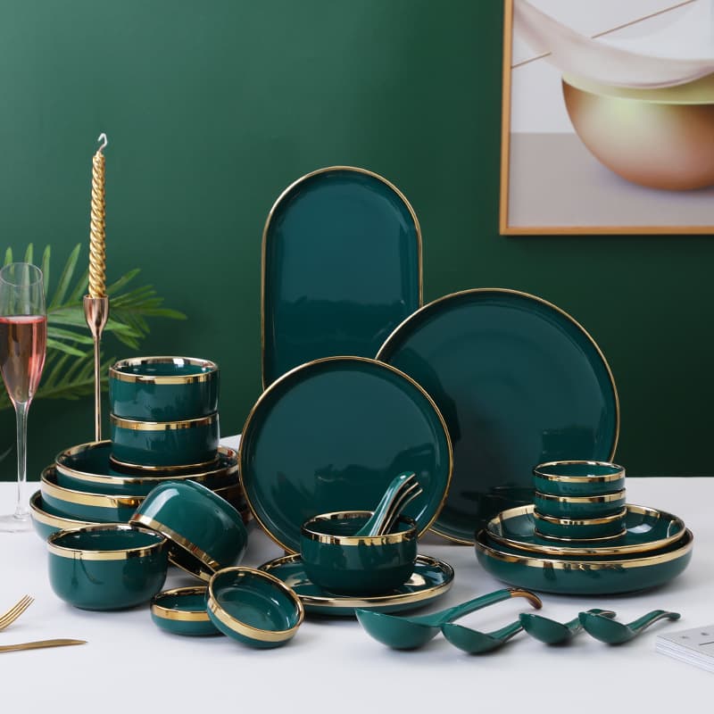 Nordic Dinnerware Set Ceramic Rice Bowl Fish Plate Western Plate Household Ceramic Bowl and Dish Set