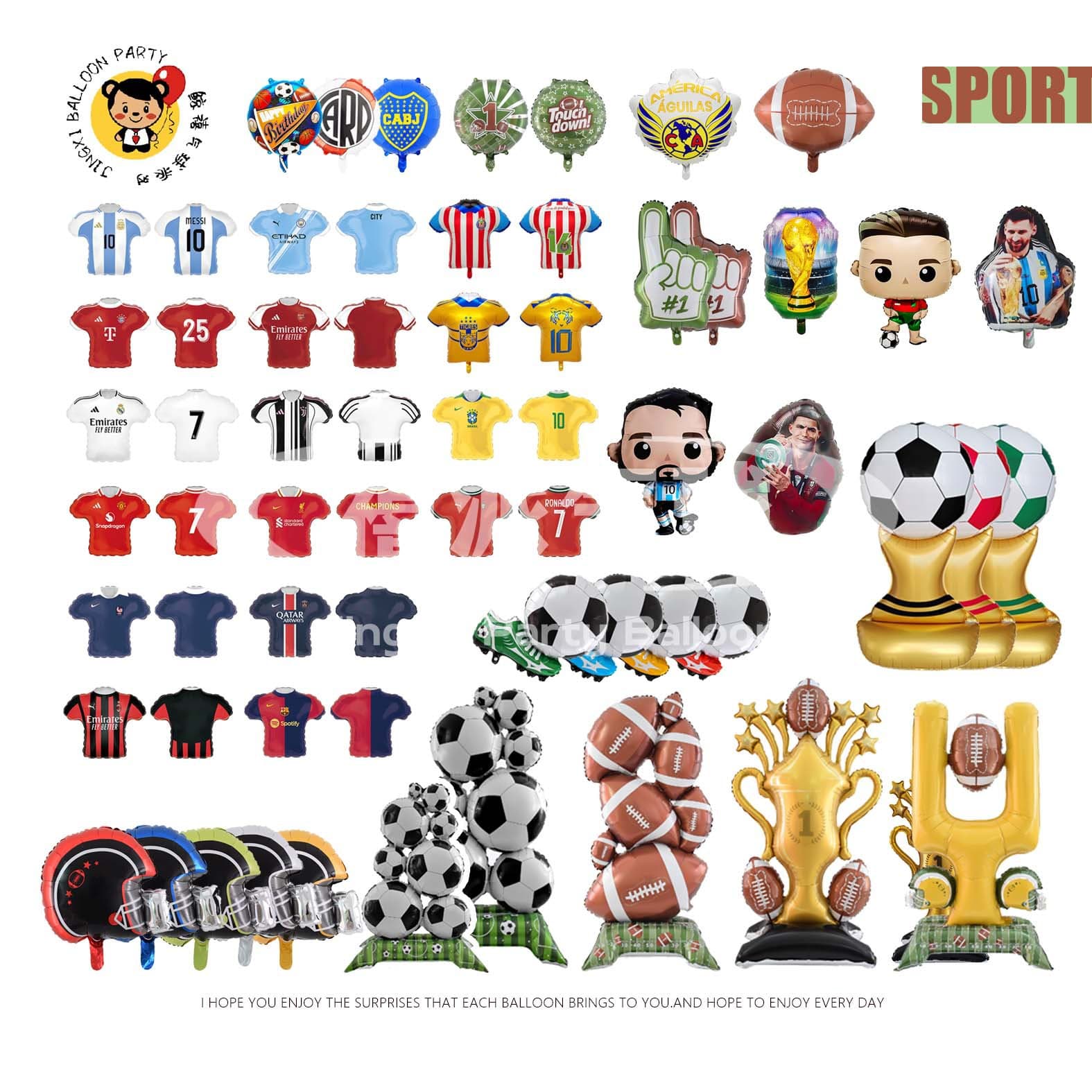 Amazon Cross-Border World Cup Soccer Aluminum Foil Balloon Sports Football Mini Jersey Party Decorations