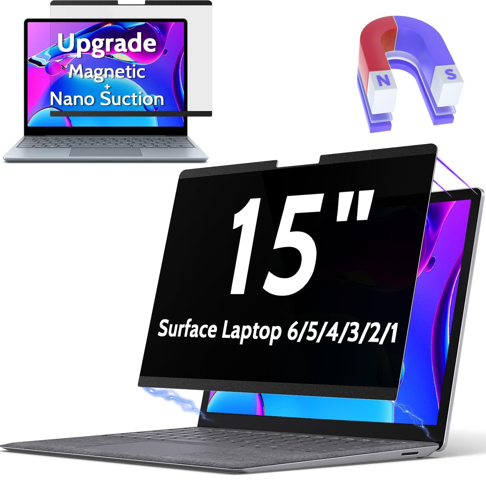 Magnetic Microsoft Surface Anti-Peeping Film 15-inch Notebook Removable Anti-Peeping Film Pro13 Privacy Film Suitable for