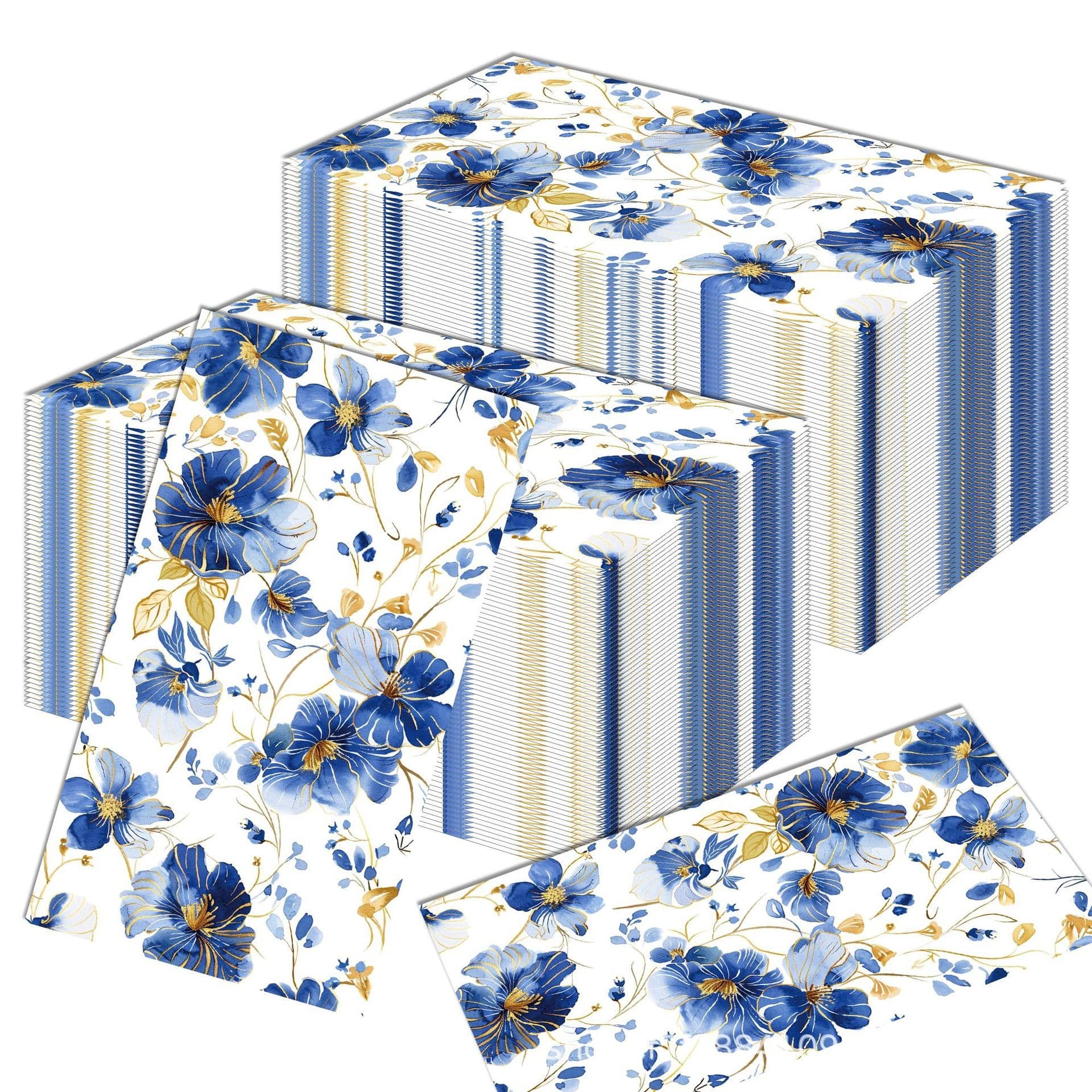 CZJ056 blue gold watercolor long paper towel holiday party holiday tableware party disposable paper