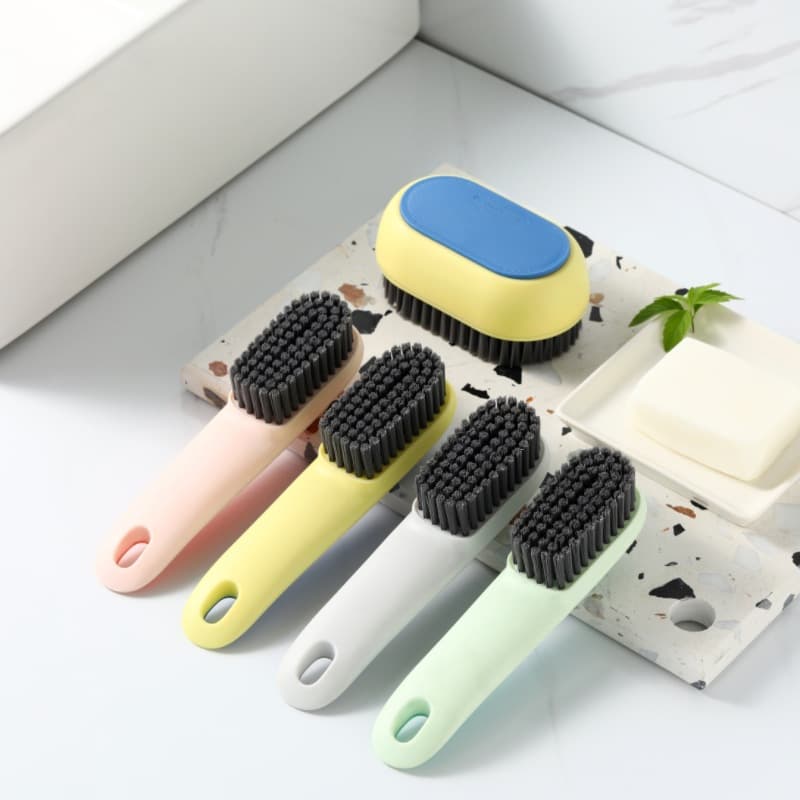 Long Handle Shoe Brush Contrast Color Soft Bristle Non-Damaging Household Cleaning Brush for Shoe Cleaning Wholesale