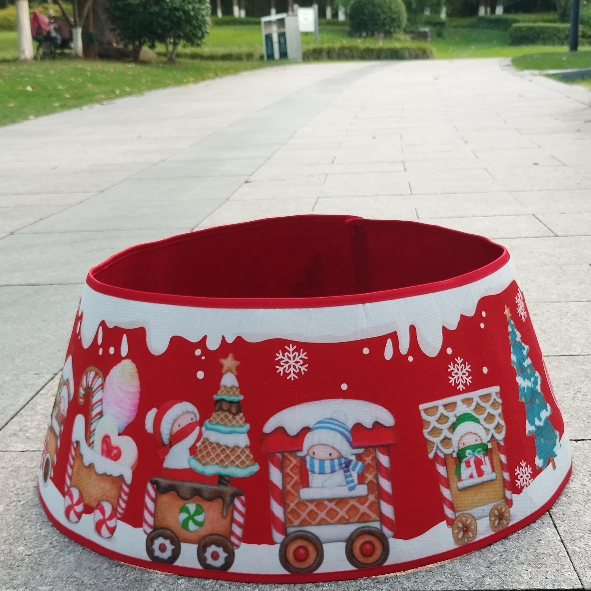 Cross-border Christmas decoration tree apron, Christmas tree skirt, Christmas tree bottom decoration apron, printed tree apron