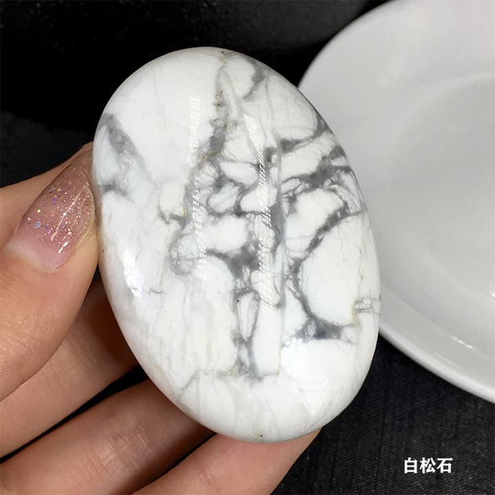 Natural Crystal Soapstone 20mm Oval Spa Massage Stone, Hot Compress Palm Stone, Jade Hand Piece, Energy Stone