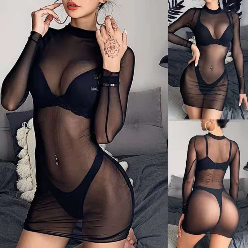 European and American Cross-Border Foreign Trade 2026 Amazon Hot-Selling Sexy Lingerie Transparent Mesh Erotic Sleepwear for Women