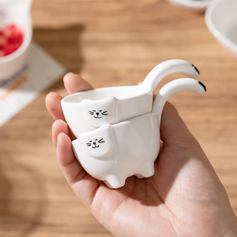 Creative Cartoon Cat Flavor Dish, Cute Soy Sauce Dish for Home, Restaurant Snack Plate, Small Bowl for Hot Pot Seasoning and Vinegar
