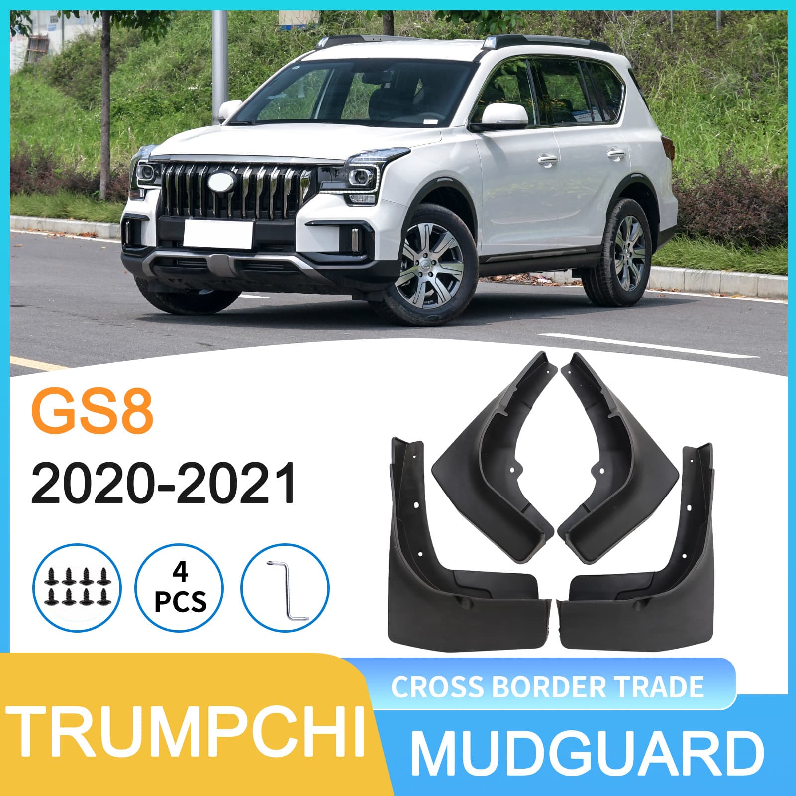 Compatible with TRUMPCHI GS8 2020-2021 Mud Flaps, Export Cross-Border Auto Tire Fenders, Drop Shipping