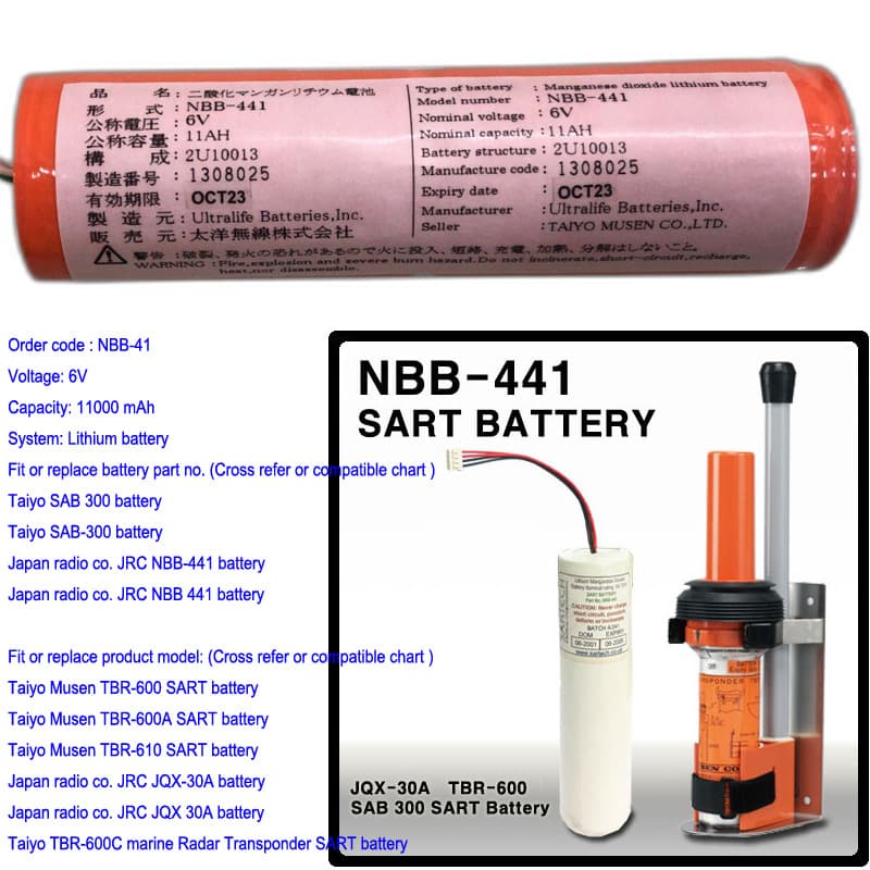 Japan JQX-30A Transponder Radar Rescue Battery NBB-441 6V SART Battery