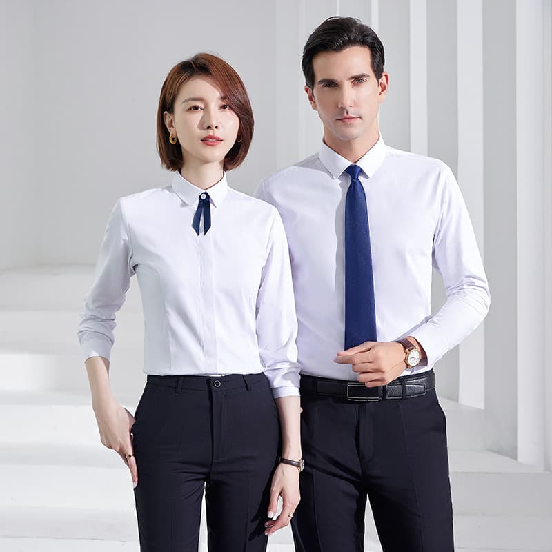 White Long-Sleeve Blouse Women's Professional Business Suit Set Hotel Uniform Autumn/Winter Workwear White Shirt
